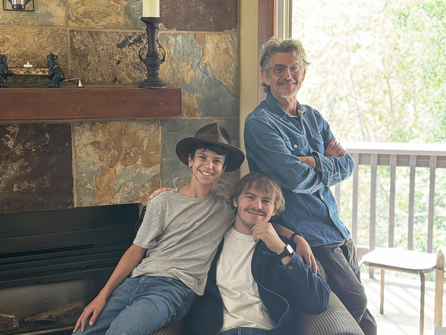 David with his two sons